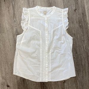 J Crew ruffle sleeve tank